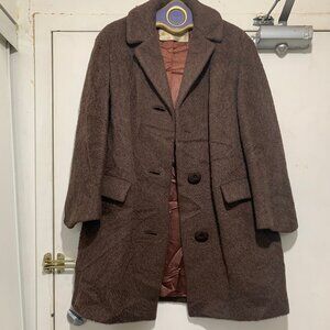 VINTAGE MADE IN ENGLAND PETER ROBINSON SILVER PRIDE REGD. MODEL 100% LLAMA COAT